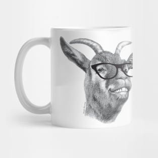 Smiling Hipster Goat Sketch Mug